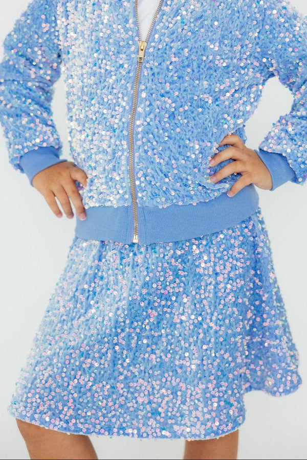 light-blue-velvet-sequin-twirl-skort Mila & Rose - Sophia's StyleSequin Skort-1